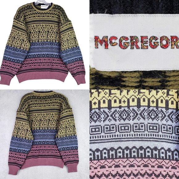 Vintage McGregor Sweater Mens Size Medium M Chunky Knit Y2K Hiphop - Picture 1 of 12